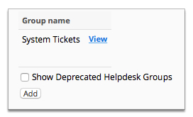 Screenshot of the Helpdesk Groups page