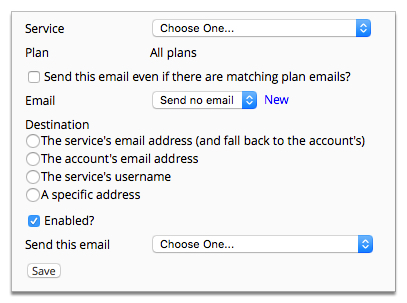 Screenshot of Welcome Email properties