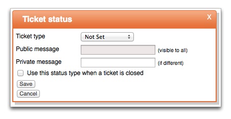 Screenshot of the new ticket status type window