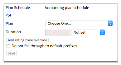 Screenshot of the Accounting plan schedule properties
