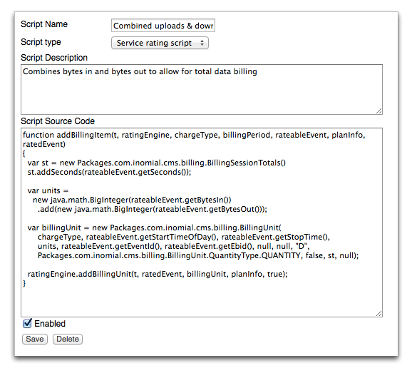 Screenshot of Combined                  uploads & downloads rating script page                  Scripts page