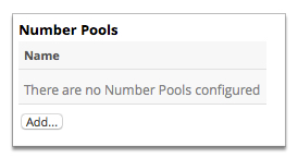 Screenshot of the Number Pools page in Smile