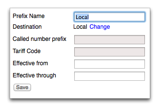 Screenshot of prefix properties